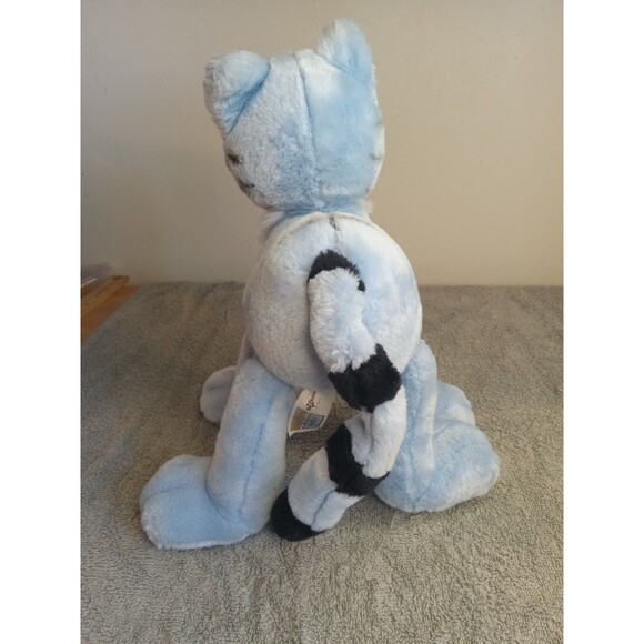 Vintage Animal Alley Plush Light Blue Black Tabby Cat Kitten 12” 2000 AT - Picture 3 of 5